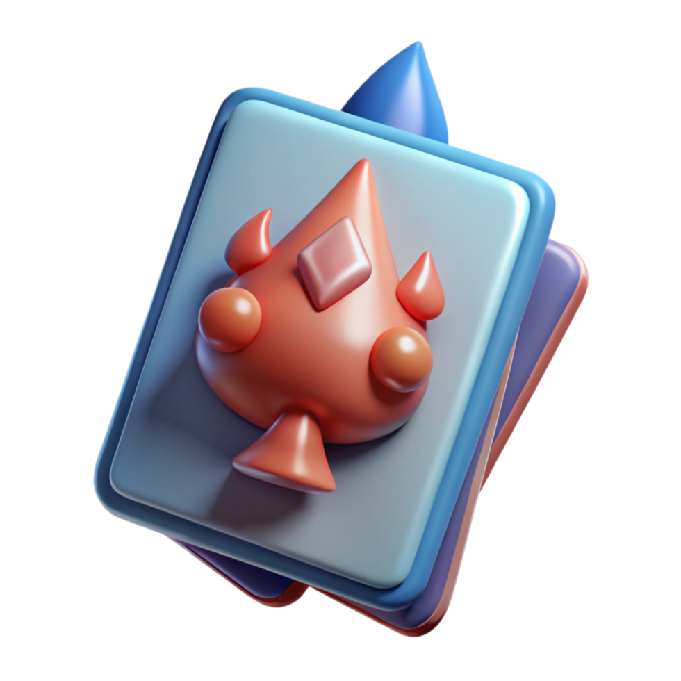 vibrant celebrated A single, stylized playing card, featuring a fantasy creature, NO BACKGROUND with Transparent Background. png