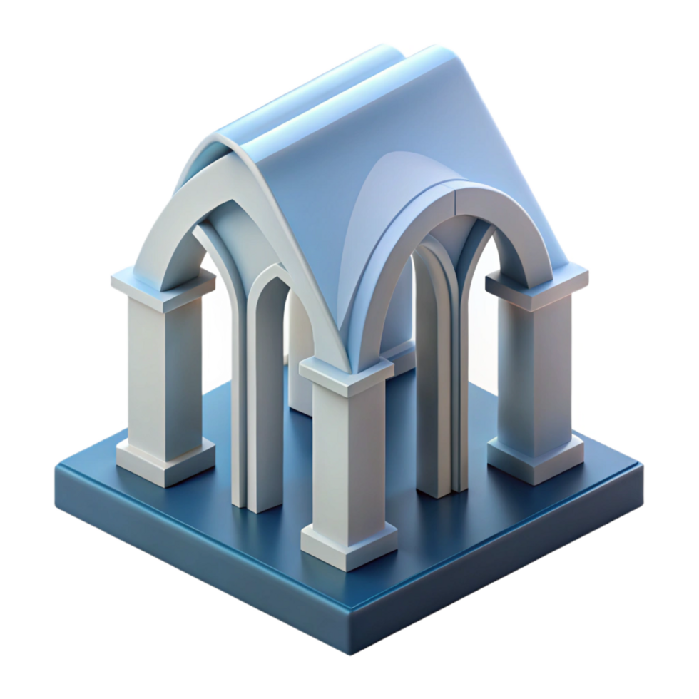 beautiful notable Architectural model of a flying buttress NO BACKGROUND with Transparent Background. png