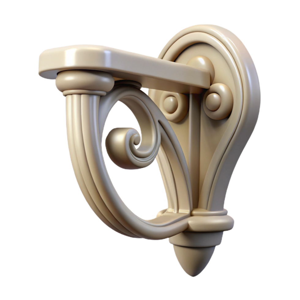 dreamy breathtaking CAD model of a decorative bracket NO BACKGROUND with Transparent Background. elite png