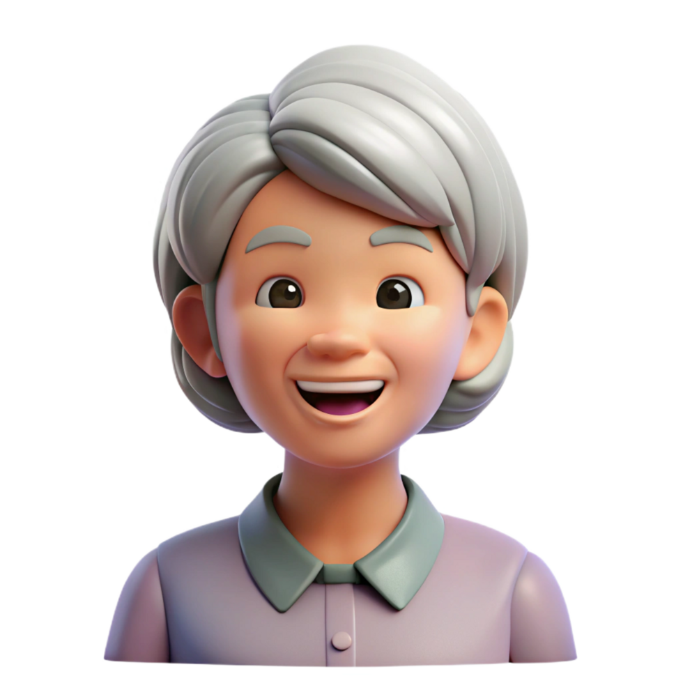 dynamic elegant Senior woman smiling NO BACKGROUND with Transparent Background. masterfully captured png