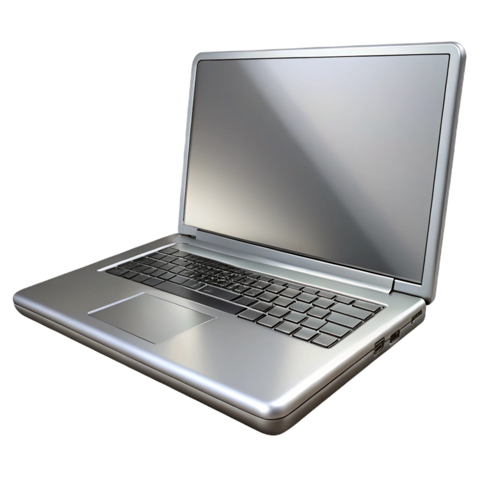 sought-after urban A sleek, silver laptop computer, closed. NO BACKGROUND with Transparent Background. 8K png