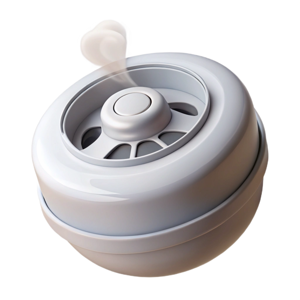 distinguished contemporary Smoke detector NO BACKGROUND with Transparent Background. 8K png