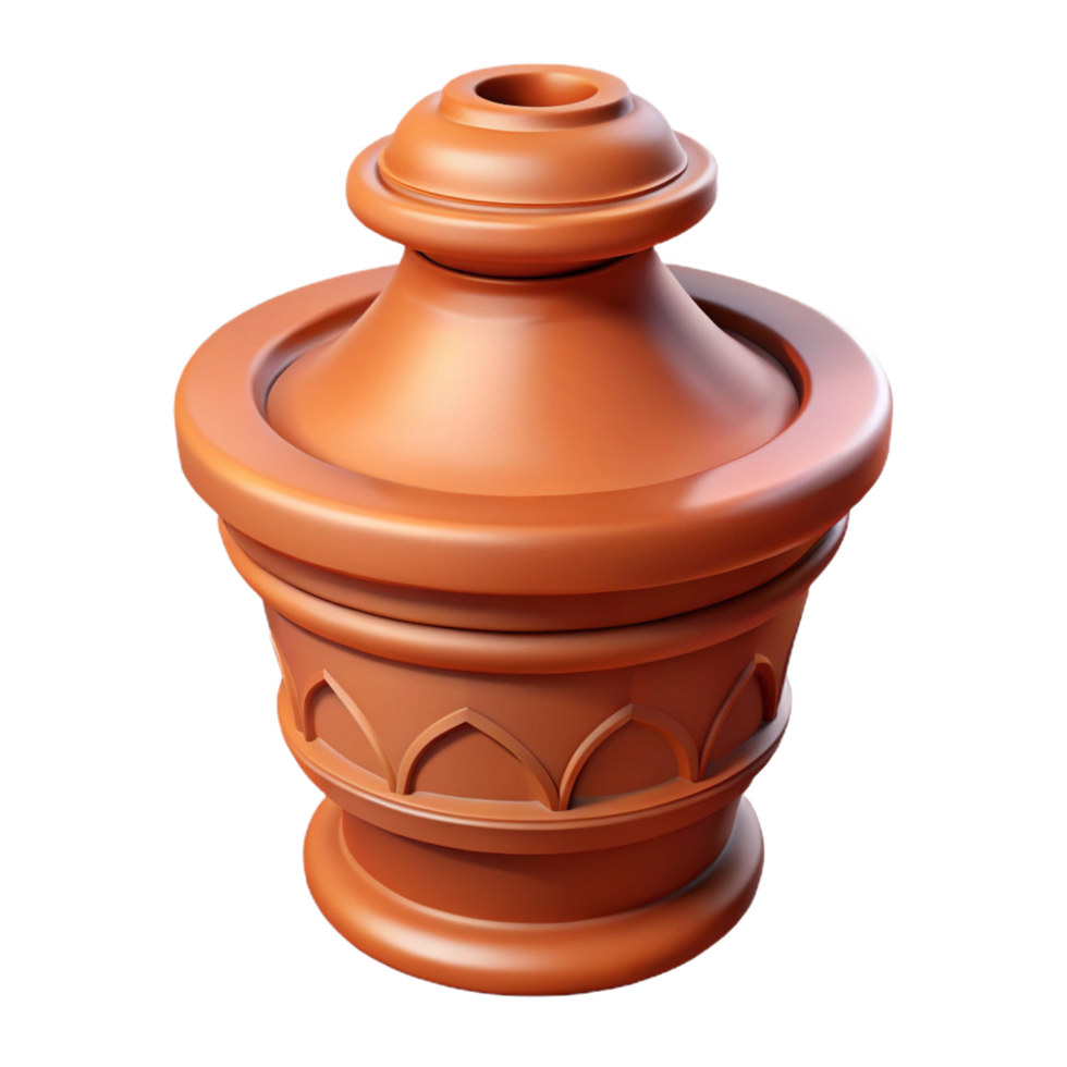 alluring whimsical avant-garde Terracotta chimney pot, decorative top, NO BACKGROUND with Transparent Background. handcrafted png