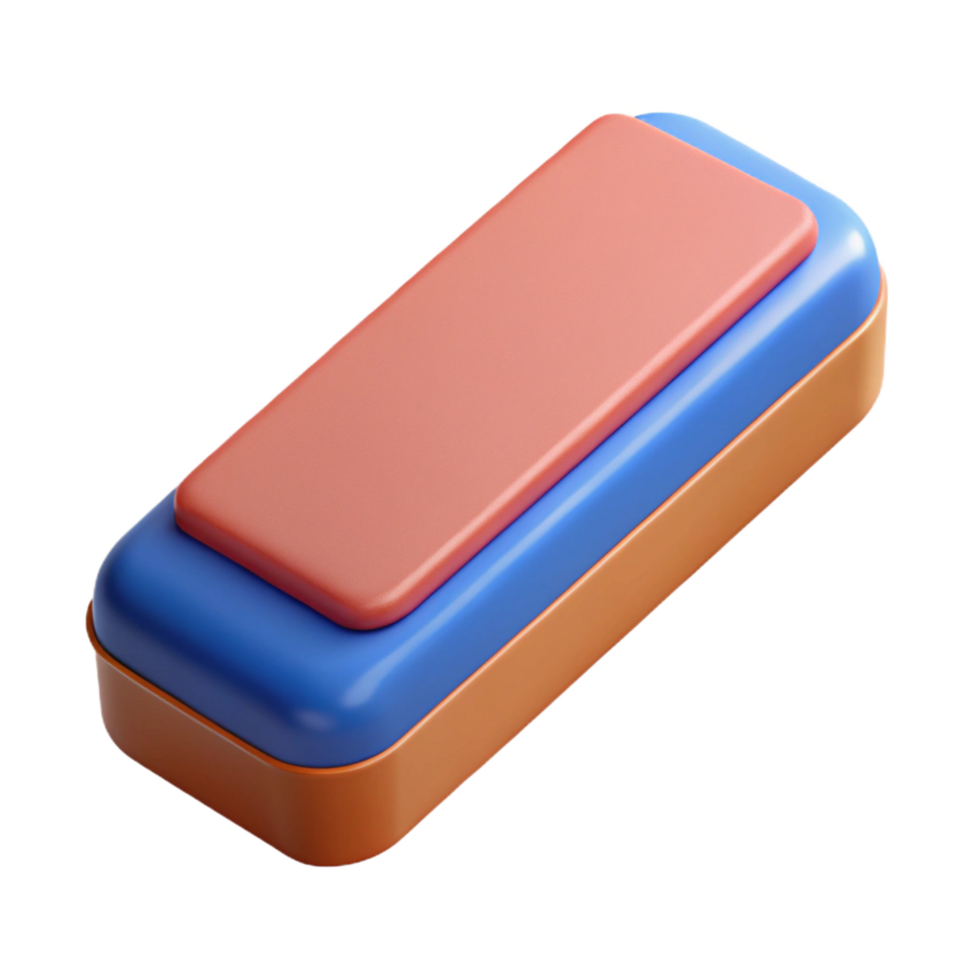 radiant reflective traditional A stylized eraser. NO BACKGROUND with Transparent Background. 4K png