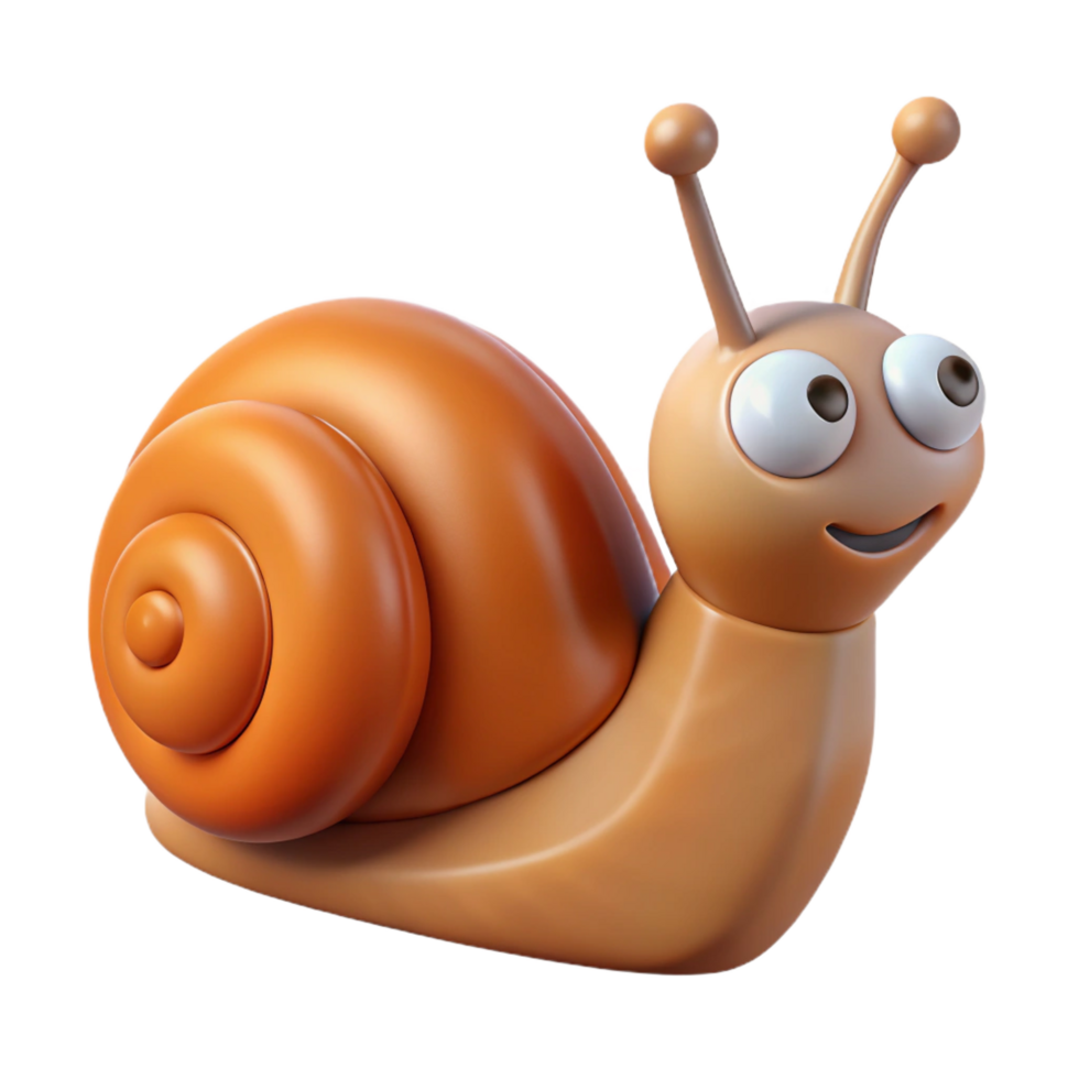 dramatic picturesque A cartoon drawing of a snail NO BACKGROUND with Transparent Background. flawless png