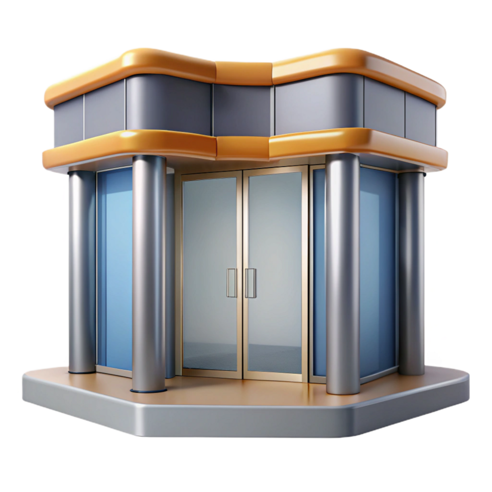 exquisite unparalleled Shopping mall entrance, glass doors, NO BACKGROUND with Transparent Background. png