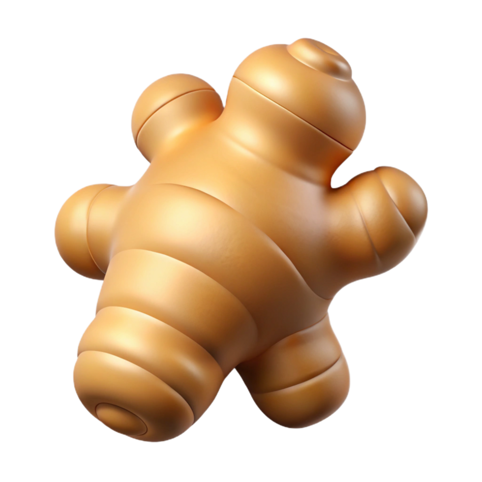 celebrated surreal A single ginger root NO BACKGROUND with Transparent Background. perfect clarity png