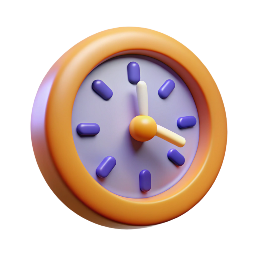 alluring acclaimed A single, stylized clock with distorted hands. NO BACKGROUND with Transparent Background. png