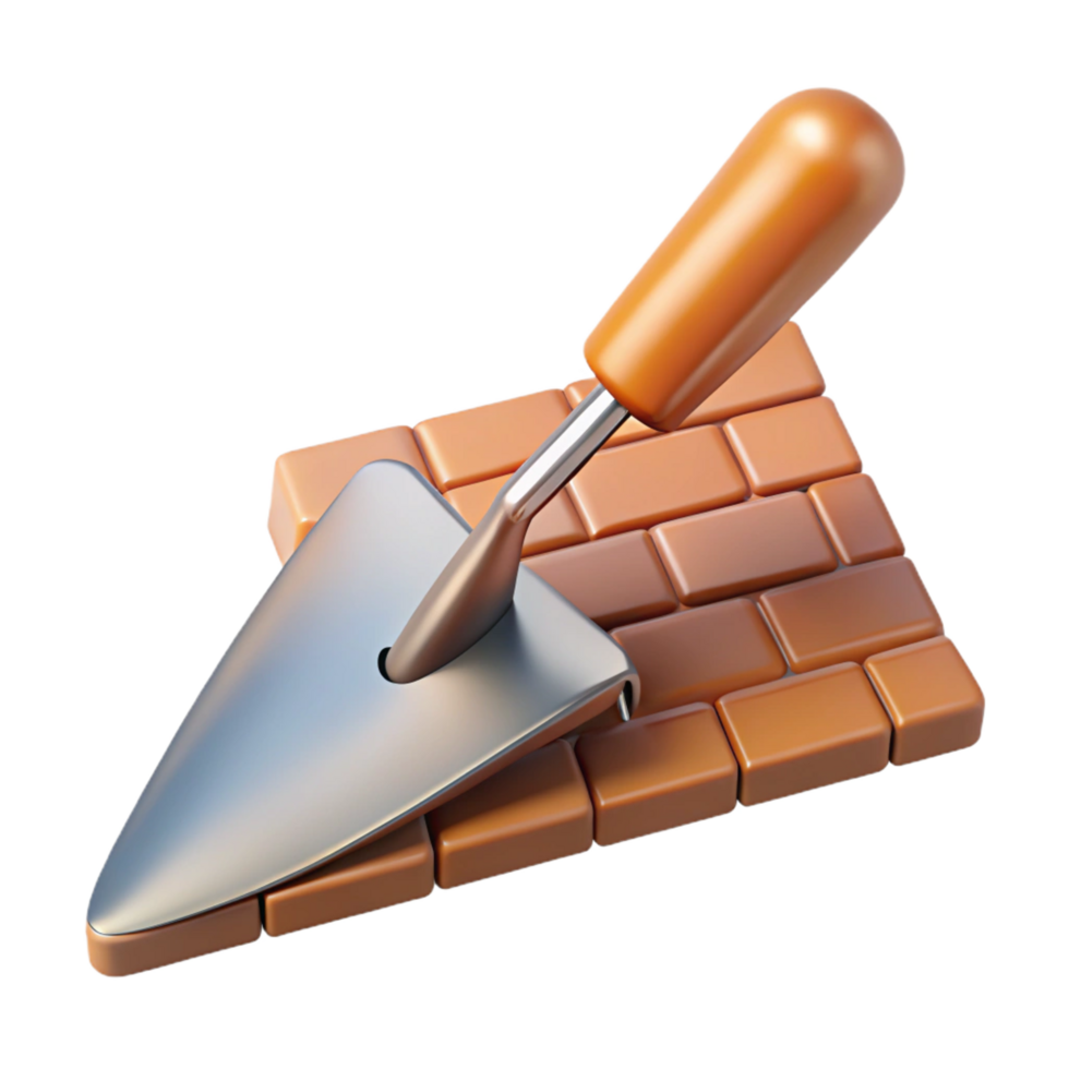dynamic dazzling Brick trowel NO BACKGROUND with Transparent Background. genuine png