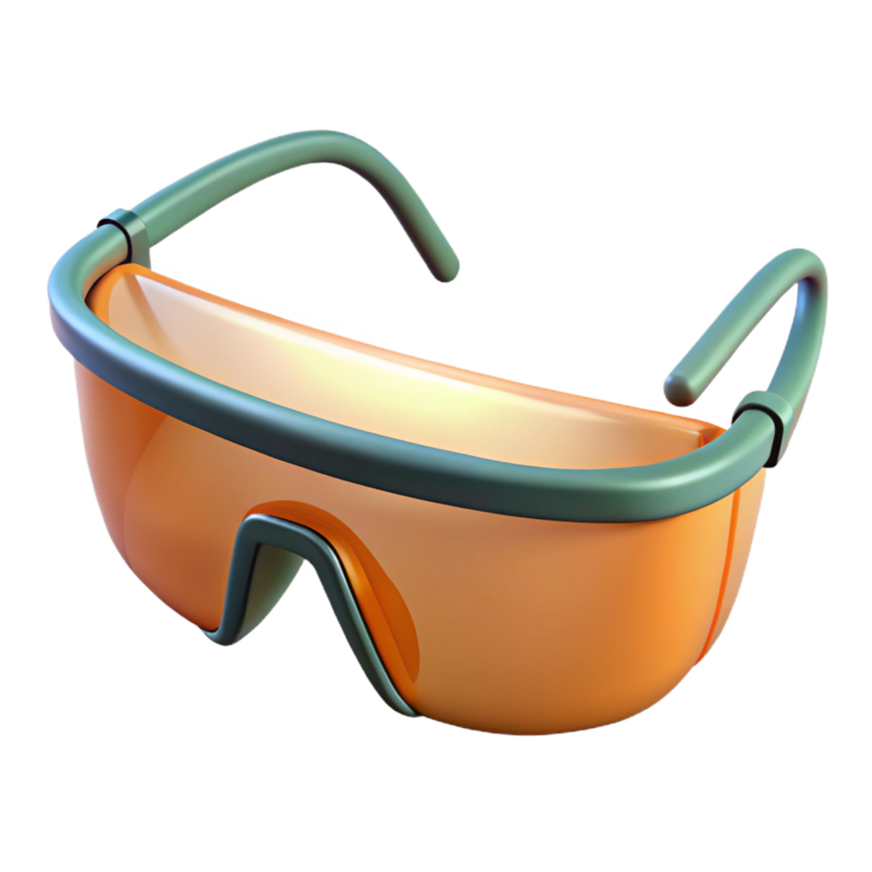 distinguished surreal Safety glasses NO BACKGROUND with Transparent Background. expertly shot png