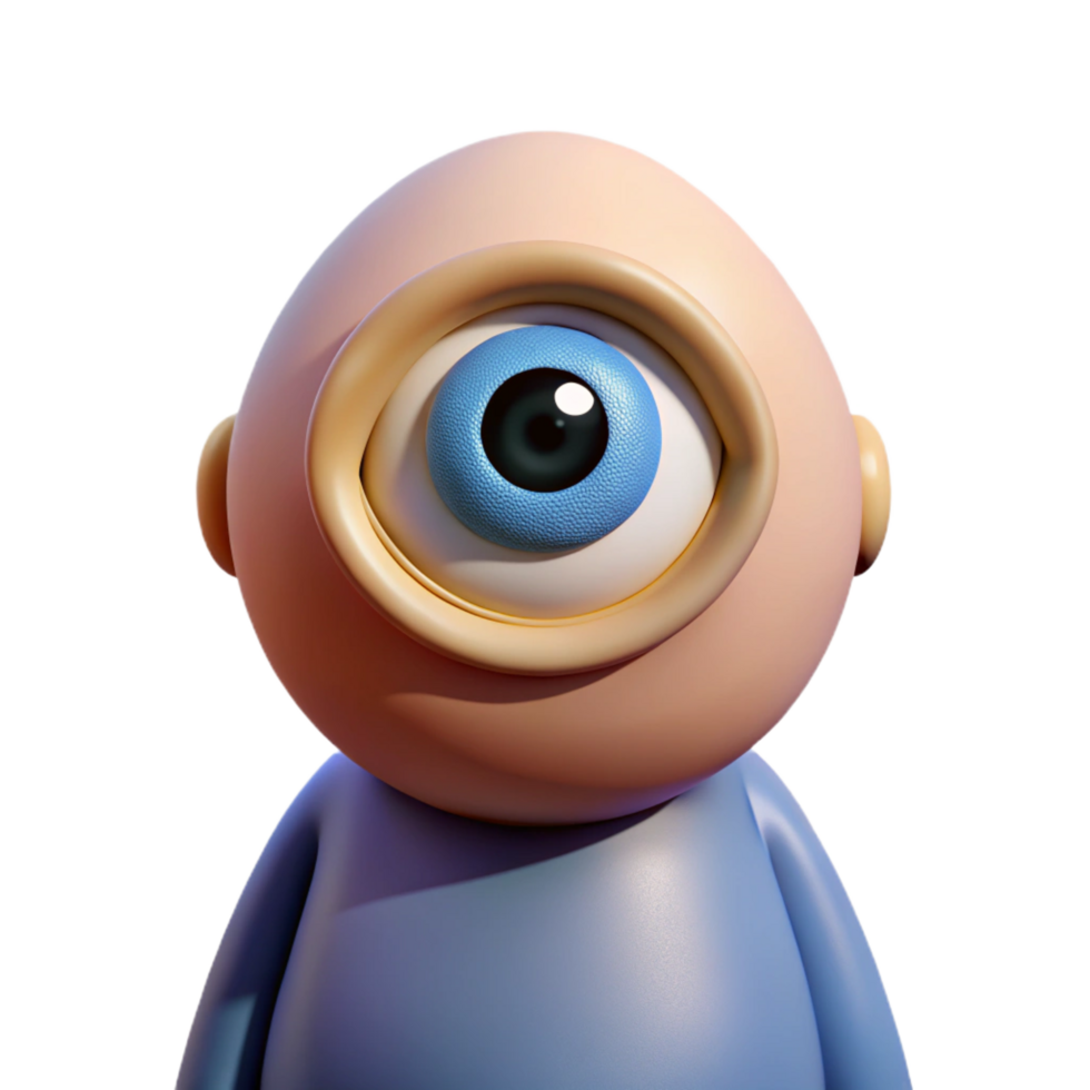 bold fascinating A mythical Cyclops, single large eye, NO BACKGROUND with Transparent Background. authentic png