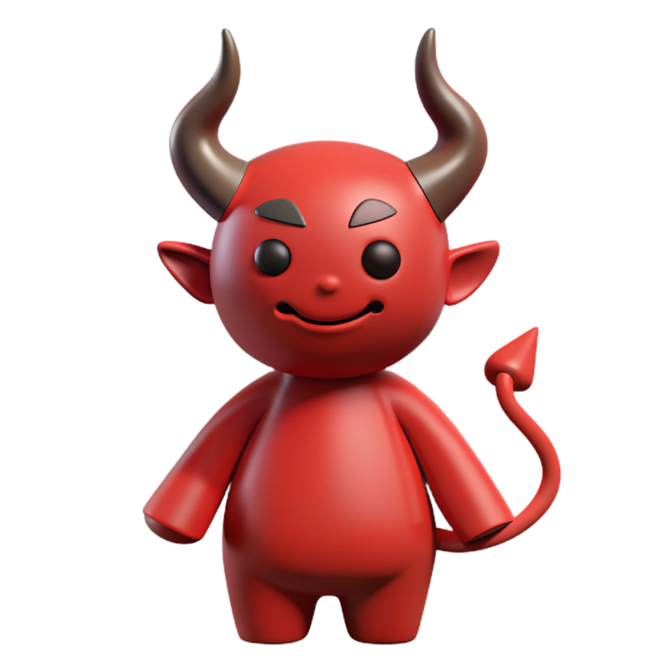 breathtaking tranquil vintage A Devil, horned figure with a pointed tail, NO BACKGROUND with Transparent Background. 8K png