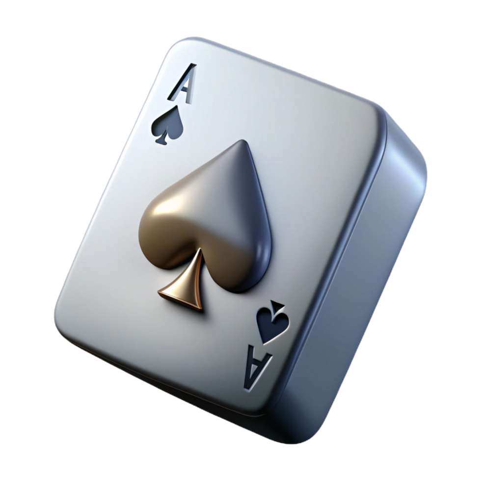 bold captivating A single playing card, Ace of Spades, NO BACKGROUND with Transparent Background. genuine png
