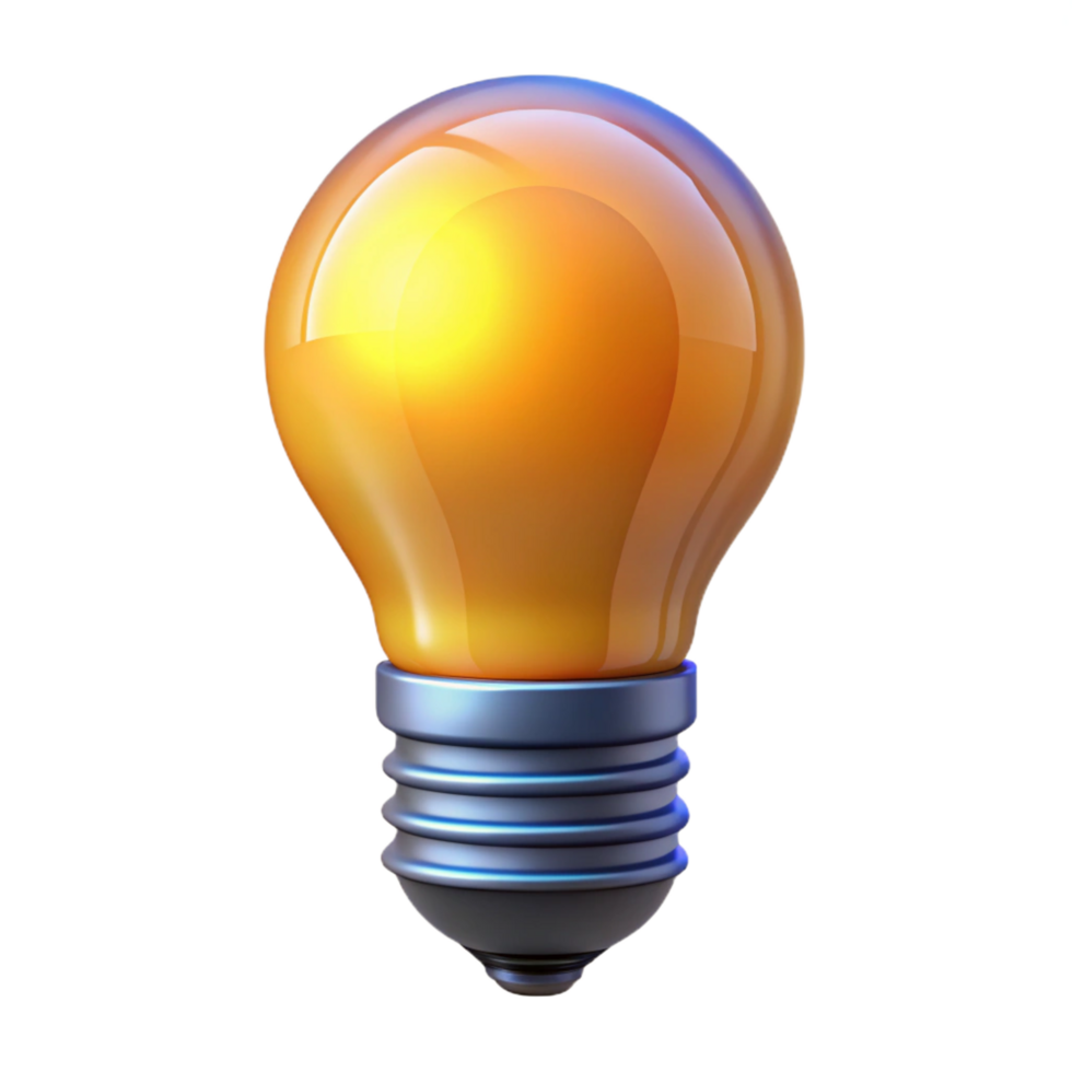 dazzling unforgettable Smart light bulb emitting a warm glow, NO BACKGROUND with Transparent Background. png