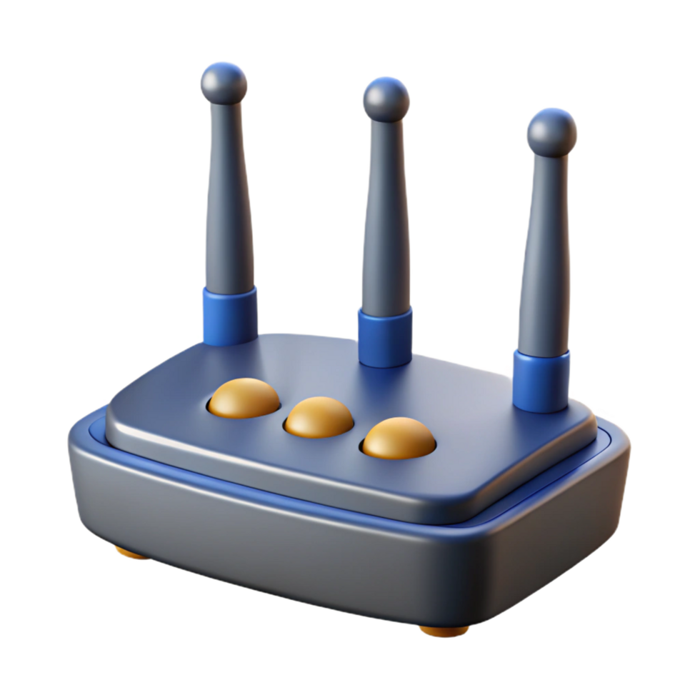 coveted baroque Wireless router with multiple antennas, NO BACKGROUND with Transparent Background. expertly shot png