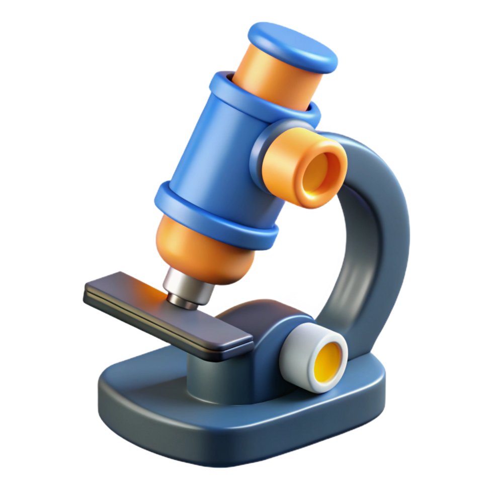 bold gorgeous Microscope with high magnification lens, NO BACKGROUND with Transparent Background. handcrafted png