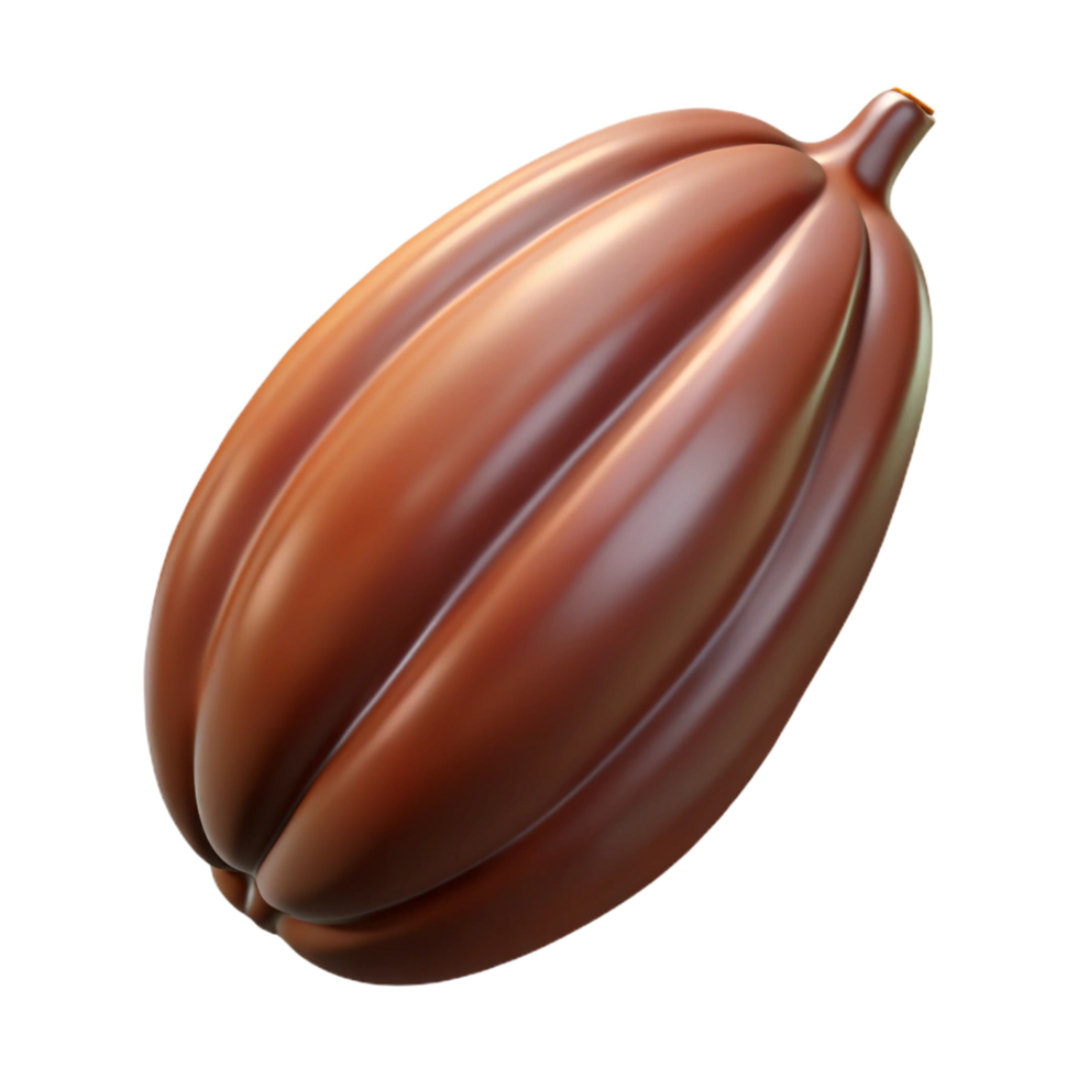 calm glorious Cocoa bean pod NO BACKGROUND with Transparent Background. crisp png
