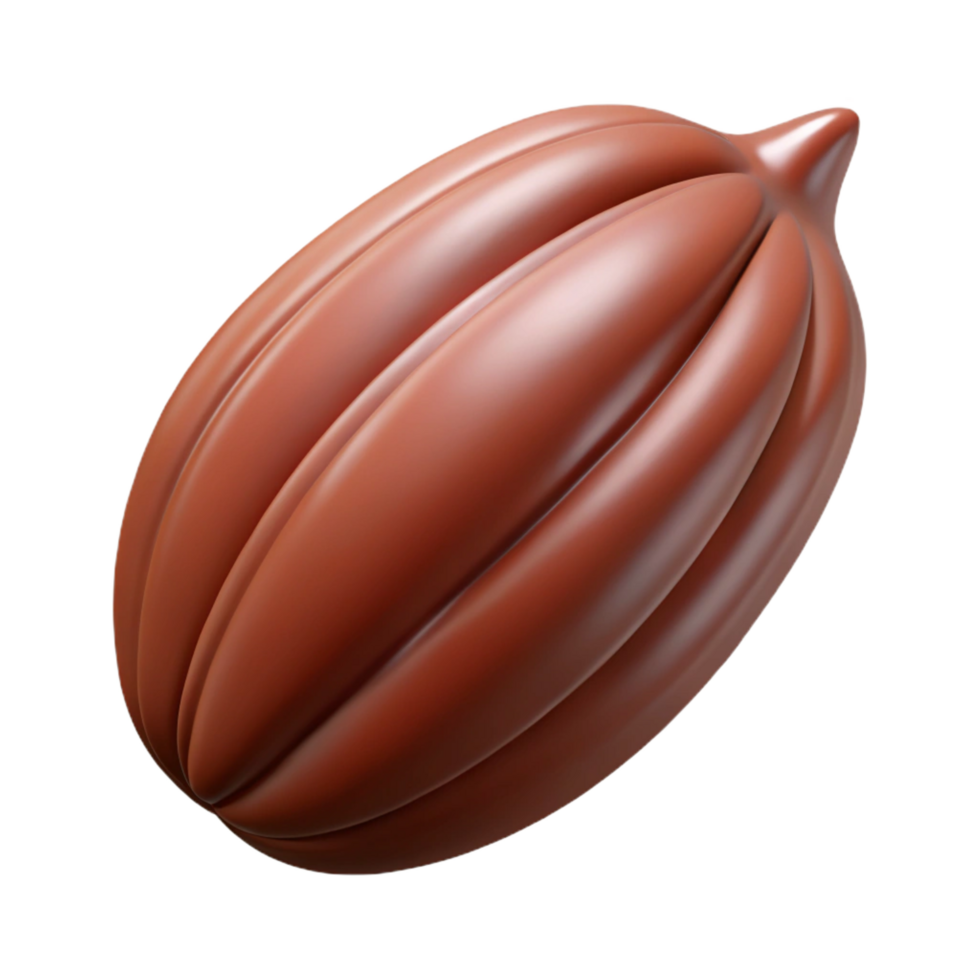 dynamic fascinating Cocoa bean pod NO BACKGROUND with Transparent Background. high quality png