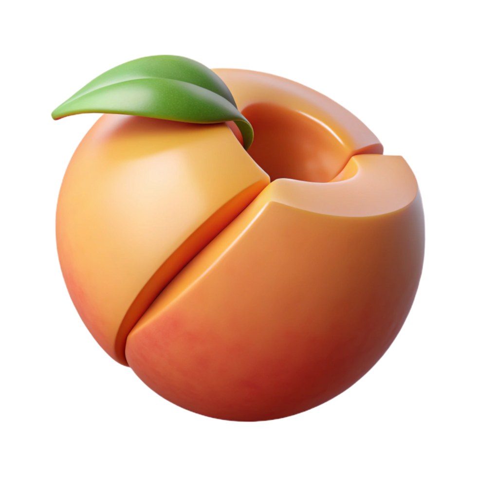 gorgeous sought-after Peach with a bite taken out NO BACKGROUND with Transparent Background. png