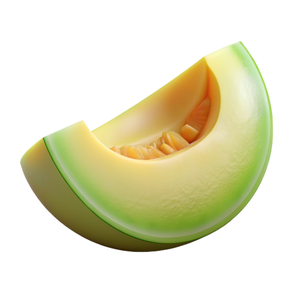 dramatic gothic Honeydew melon slice NO BACKGROUND with Transparent Background. expertly shot png