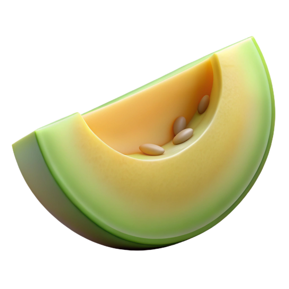 exquisite exemplary Honeydew melon slice NO BACKGROUND with Transparent Background. png