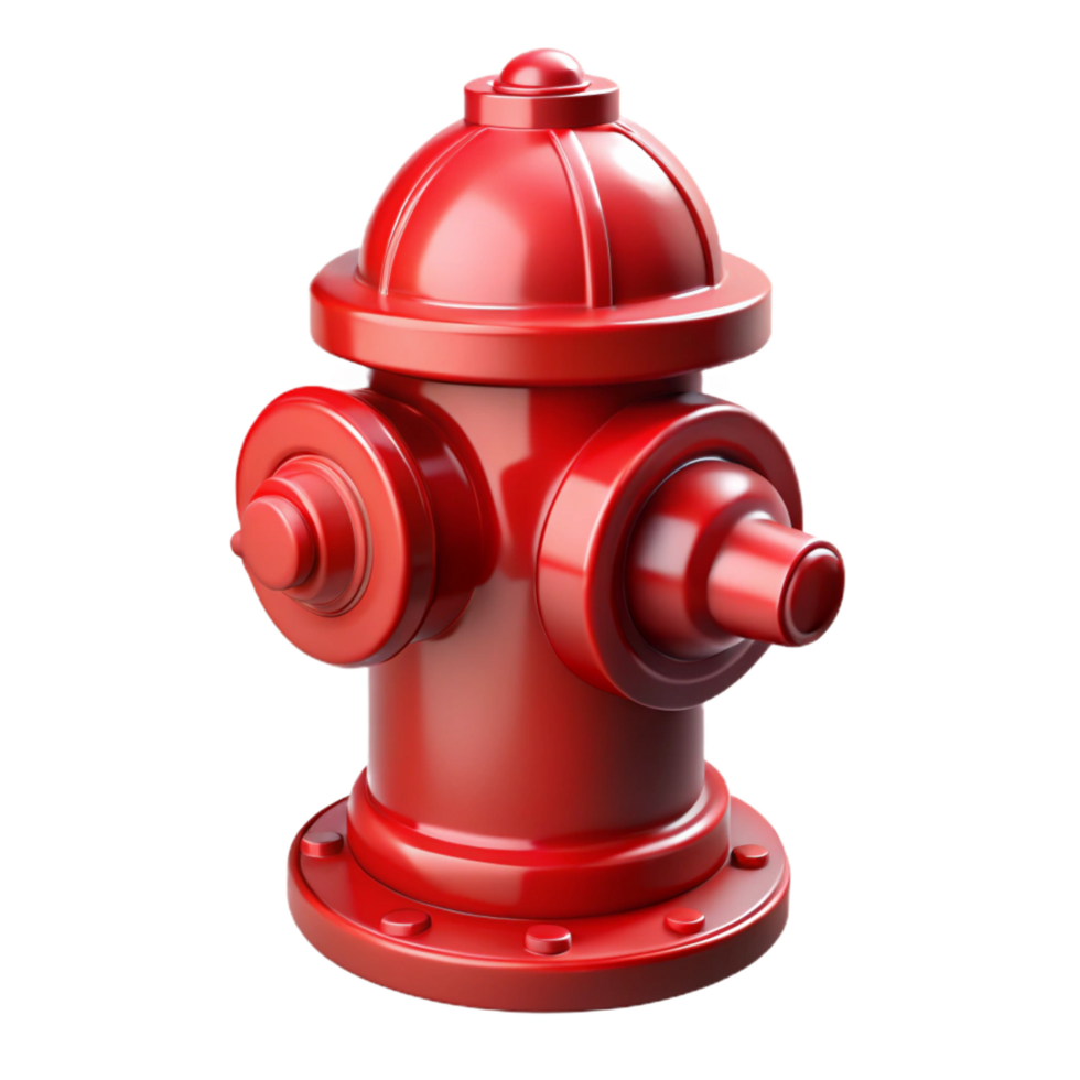 dazzling modern A classic, shiny red fire hydrant, NO BACKGROUND with Transparent Background. elite png