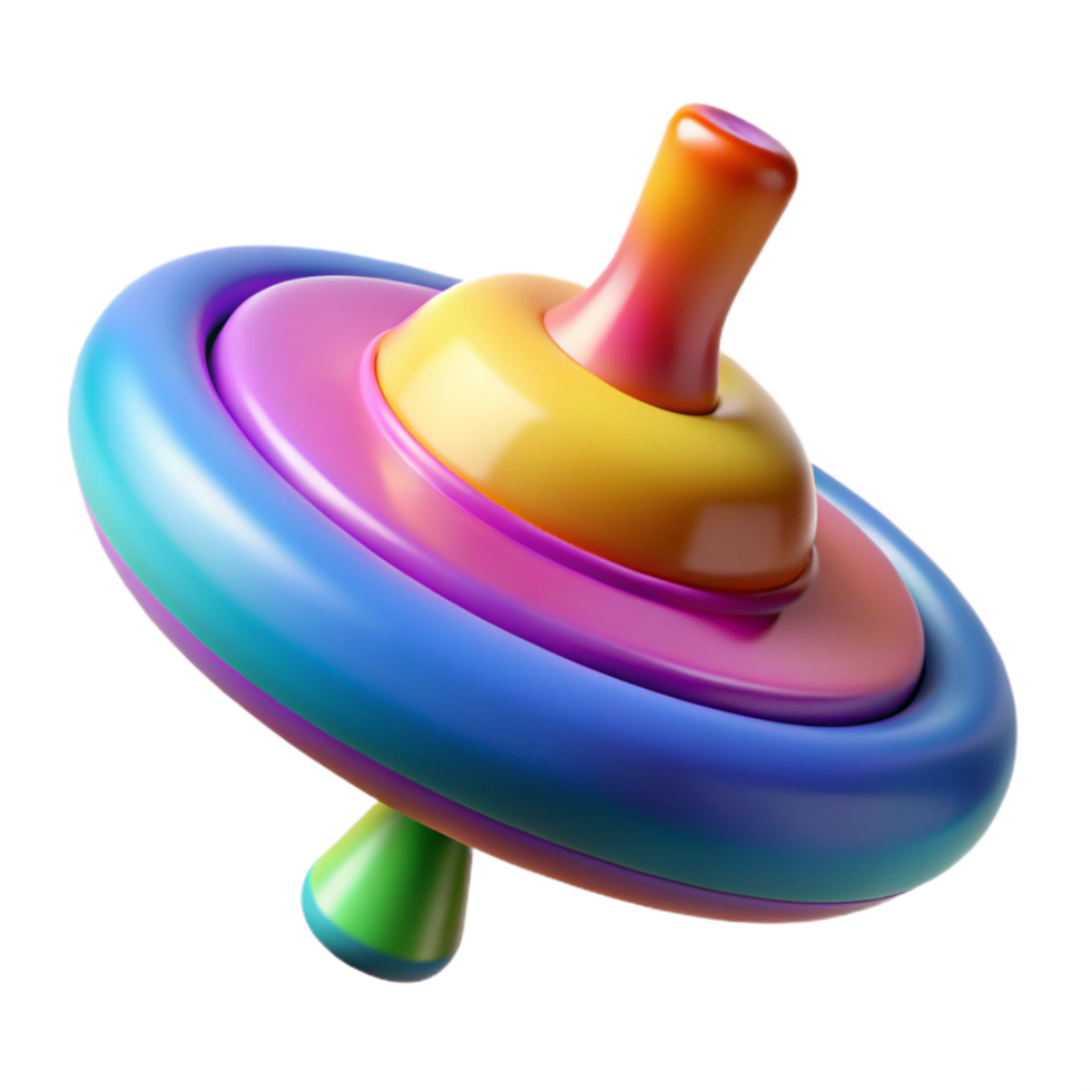 beautiful energetic impressionist A spinning top, multicolored and in motion blur, NO BACKGROUND with Transparent Background. luxury png