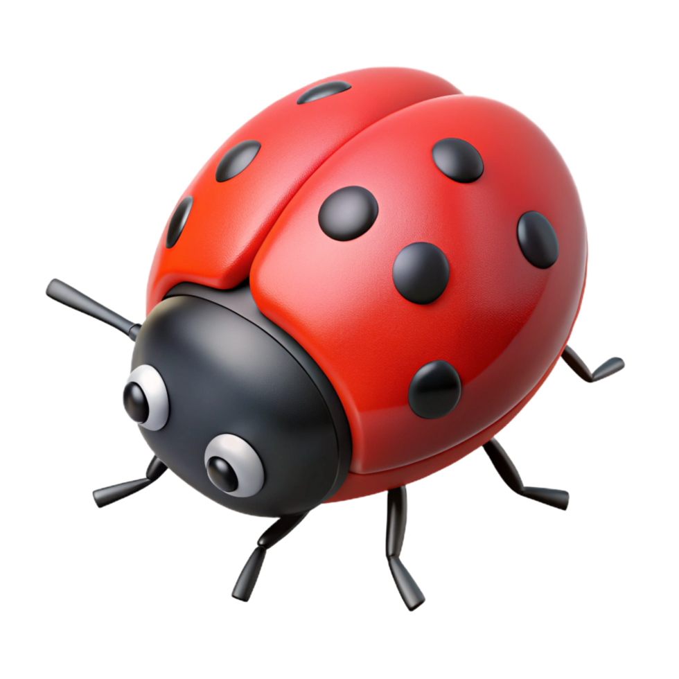 breathtaking bold avant-garde A single, red ladybug, crawling, NO BACKGROUND with Transparent Background. premium png