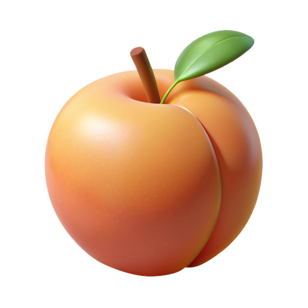 coveted renaissance A single, ripe peach, whole and uncut, NO BACKGROUND with Transparent Background. original png