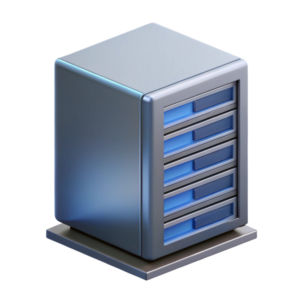 beautiful inspired A server rack, single unit. NO BACKGROUND with Transparent Background. png
