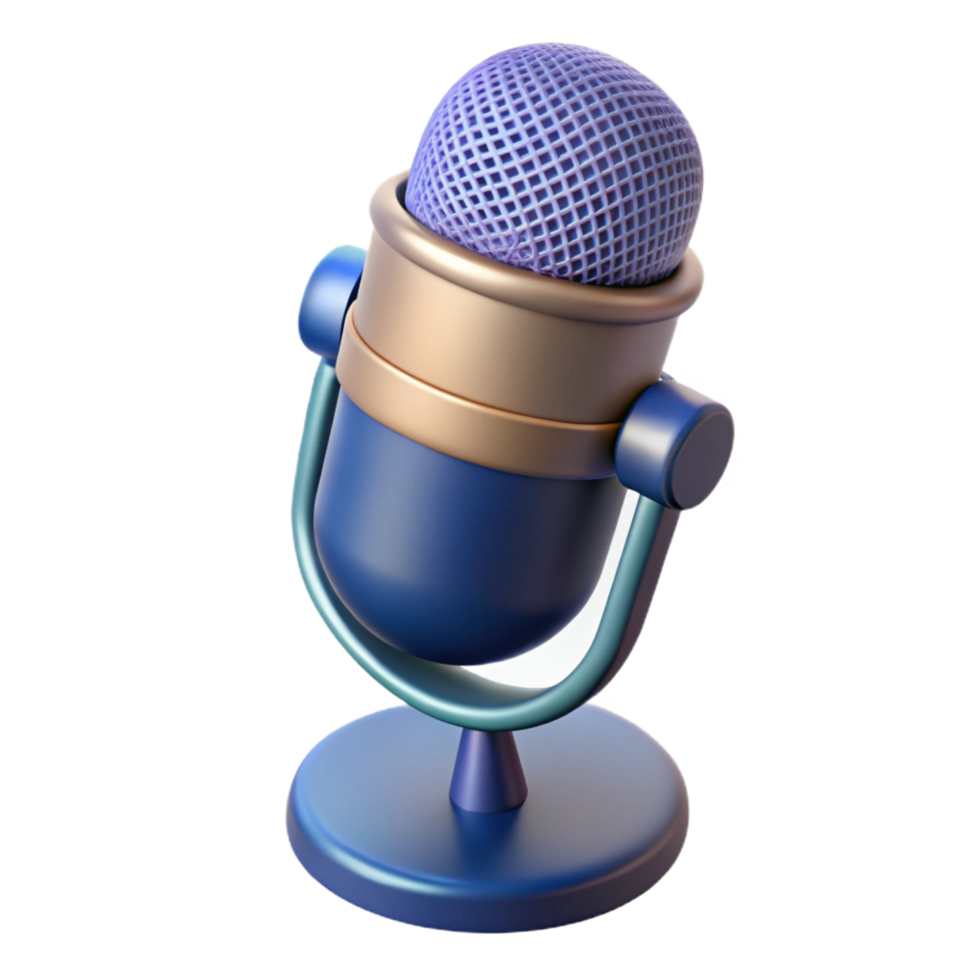 elegant timeless A microphone, studio quality. NO BACKGROUND with Transparent Background. png
