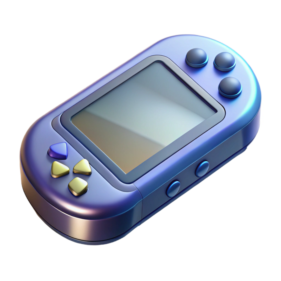 striking bold tropical A game console, modern design. NO BACKGROUND with Transparent Background. crisp png