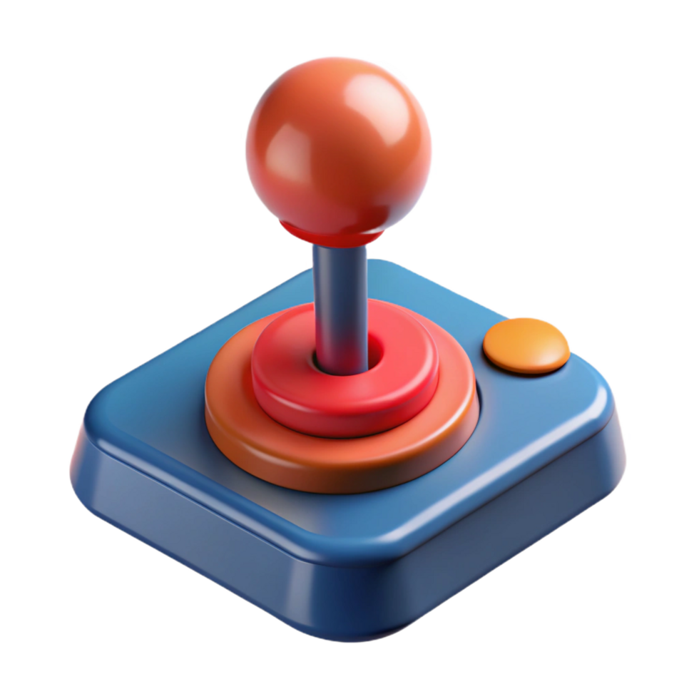 elegant modern A retro arcade joystick. NO BACKGROUND with Transparent Background. original png