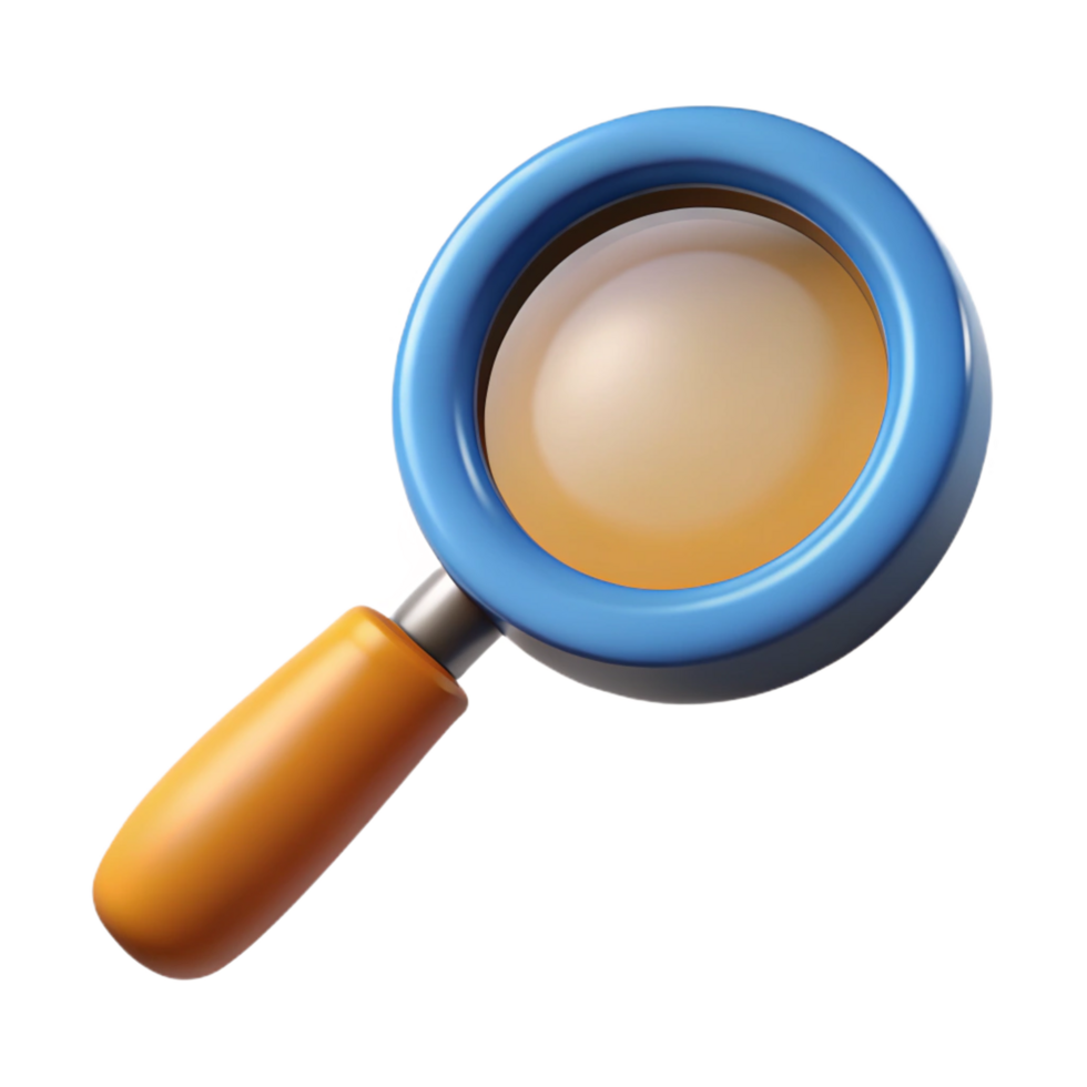 remarkable retro A magnifying glass, classic design. NO BACKGROUND with Transparent Background. impeccable png