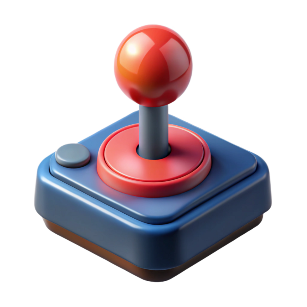 pristine harmonious mid-century A retro arcade joystick. NO BACKGROUND with Transparent Background. authentic png