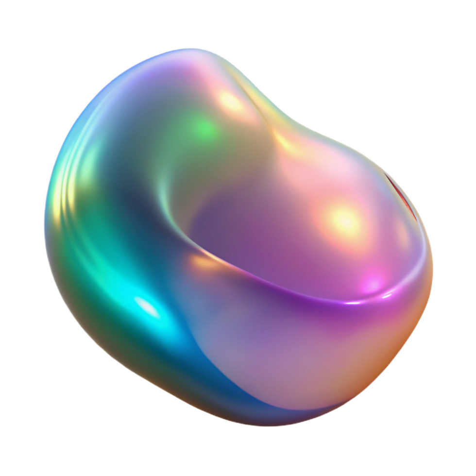 fascinating iconic A translucent, amorphous blob with iridescent hues. NO BACKGROUND with Transparent Background. png