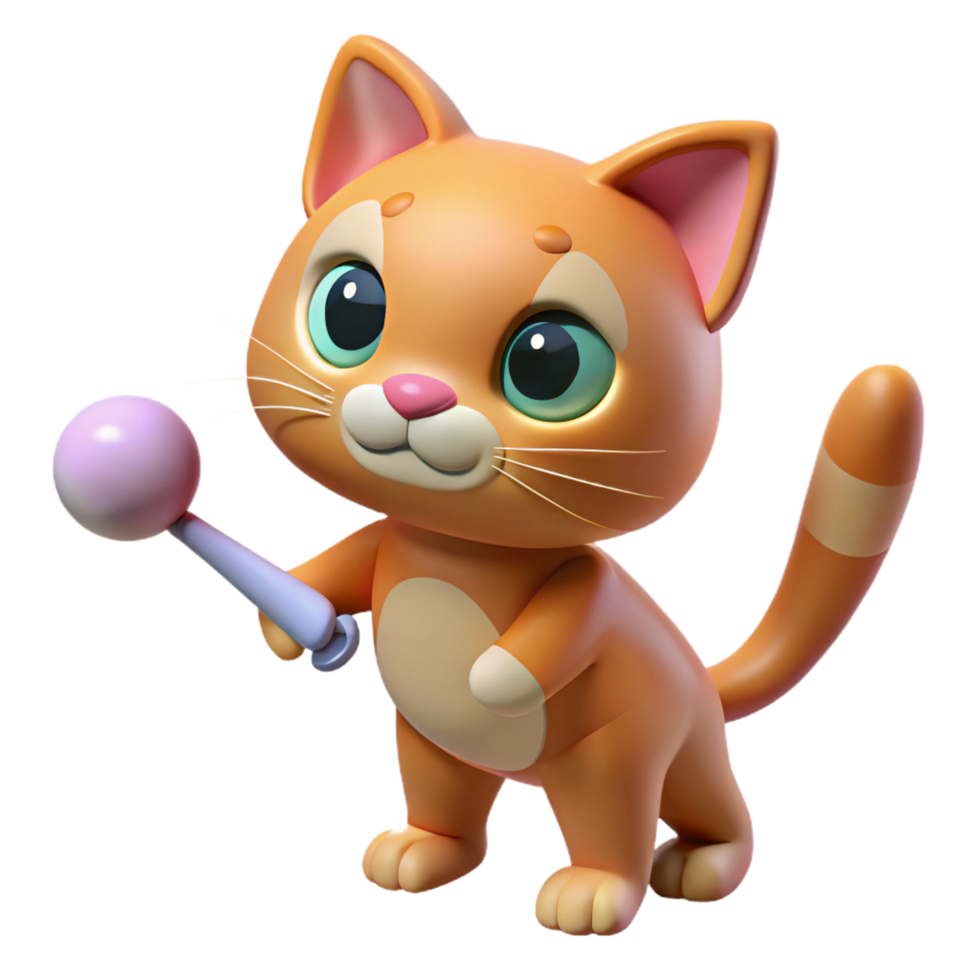 enchanting ethereal elegant A playful kitten batting at a toy, NO BACKGROUND with Transparent Background. sharp png
