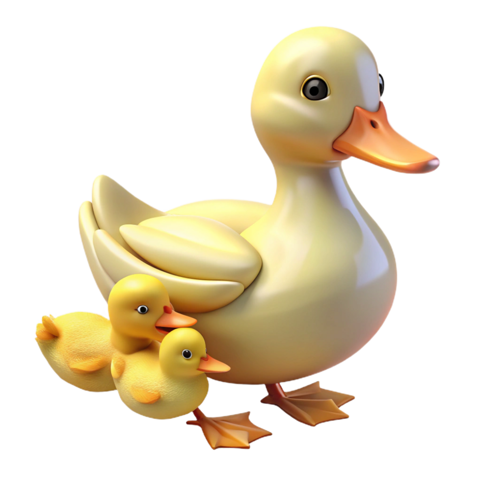 dazzling signature A duck with ducklings, NO BACKGROUND with Transparent Background. png