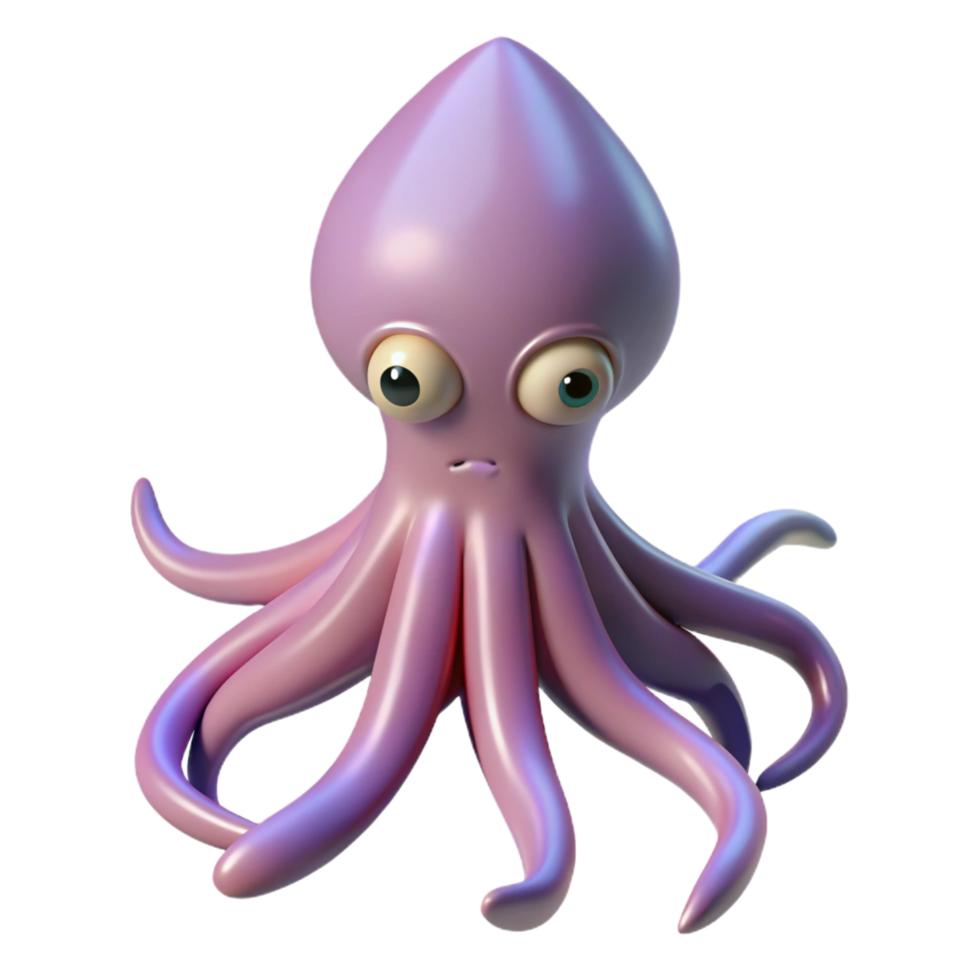 bold splendid A squid, NO BACKGROUND with Transparent Background. masterfully captured png