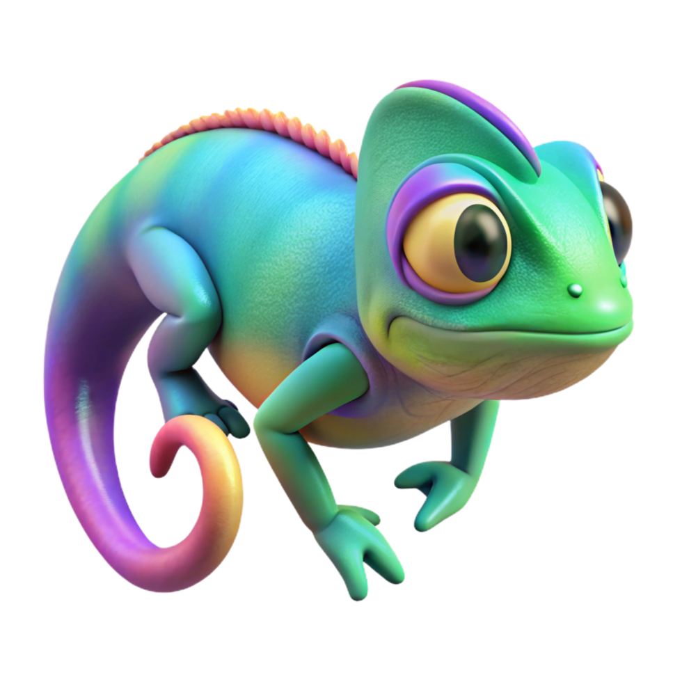 unparalleled bohemian A chameleon changing color, NO BACKGROUND with Transparent Background. refined png