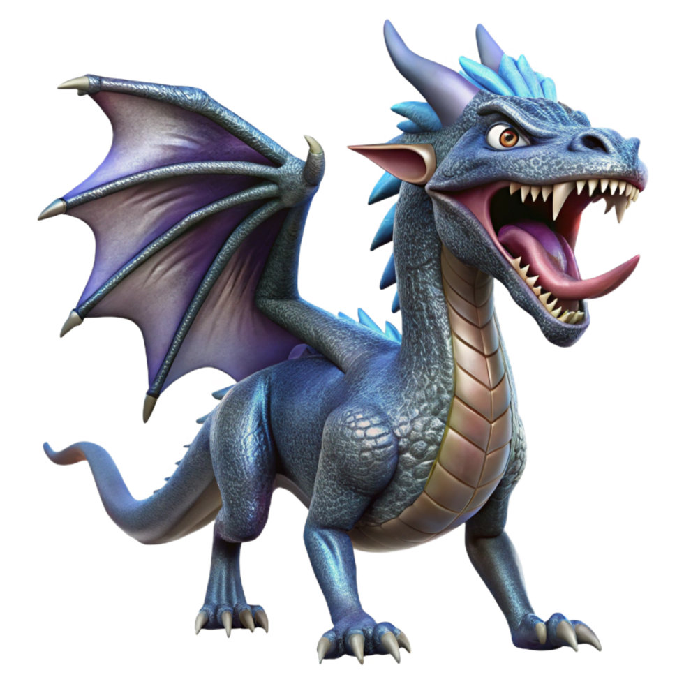 memorable coastal A fierce dragon, scales shimmering, mouth open in a roar. NO BACKGROUND with Transparent Background. perfect clarity png