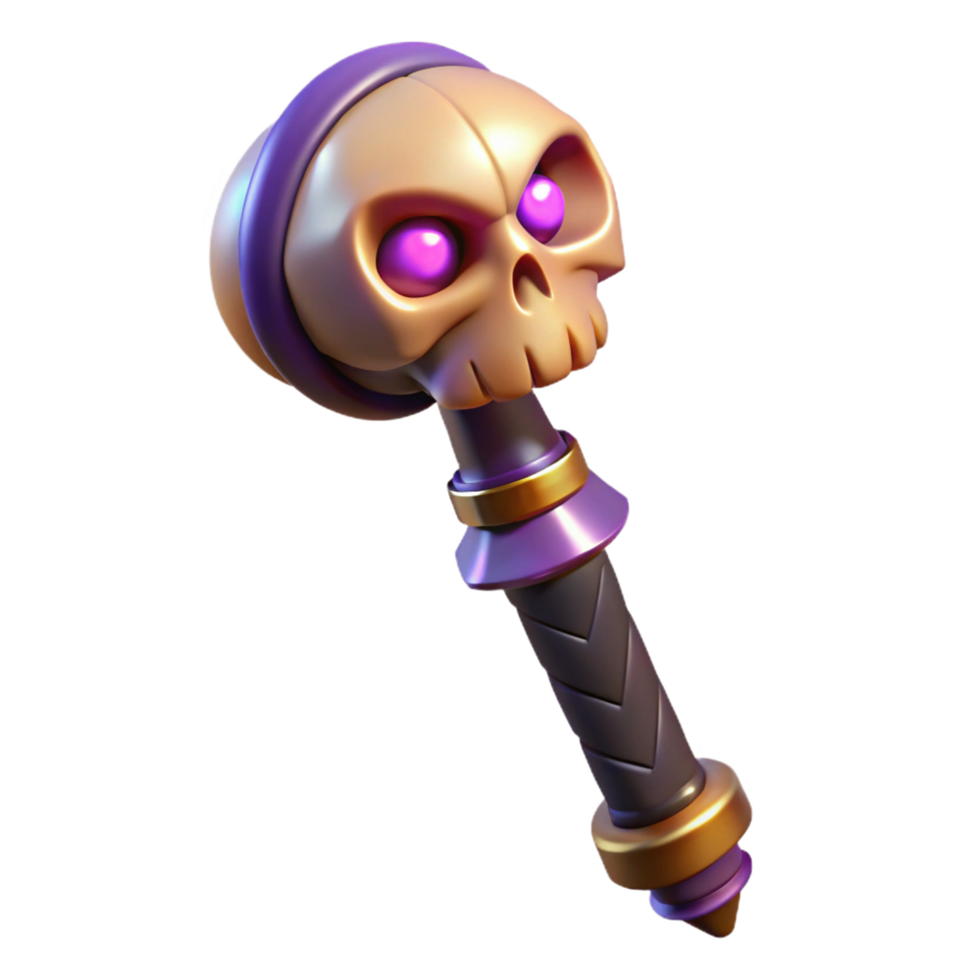 picturesque victorian A powerful magic staff, topped with a skull. NO BACKGROUND with Transparent Background. genuine png