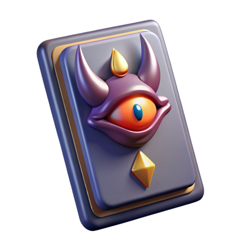 beautiful intense gothic A single, detailed playing card, depicting a fantasy creature. NO BACKGROUND with Transparent Background. crisp png