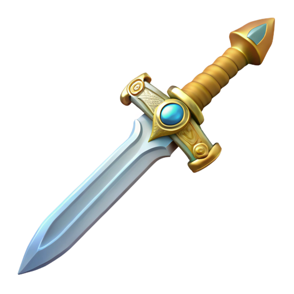 fascinating acclaimed A single, ancient sword with intricate carvings, NO BACKGROUND with Transparent Background. png