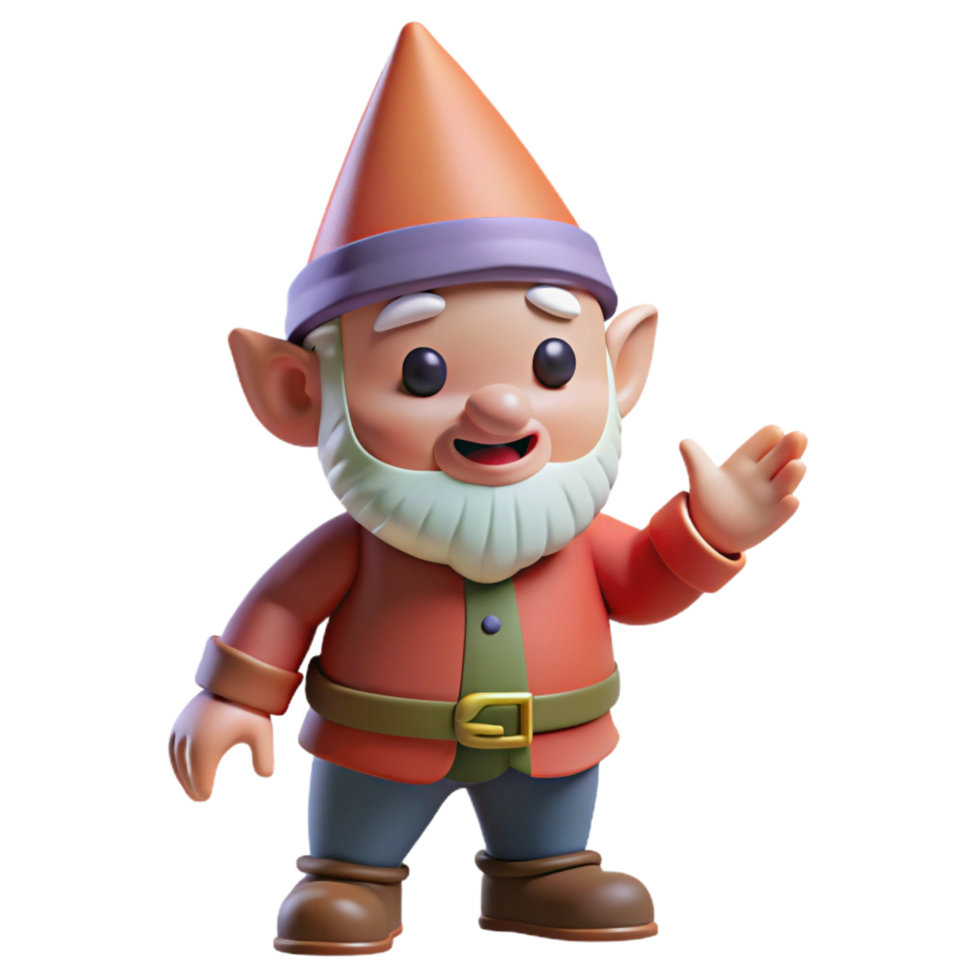 distinctive rustic A playful gnome with a pointed hat, NO BACKGROUND with Transparent Background. gallery standard png