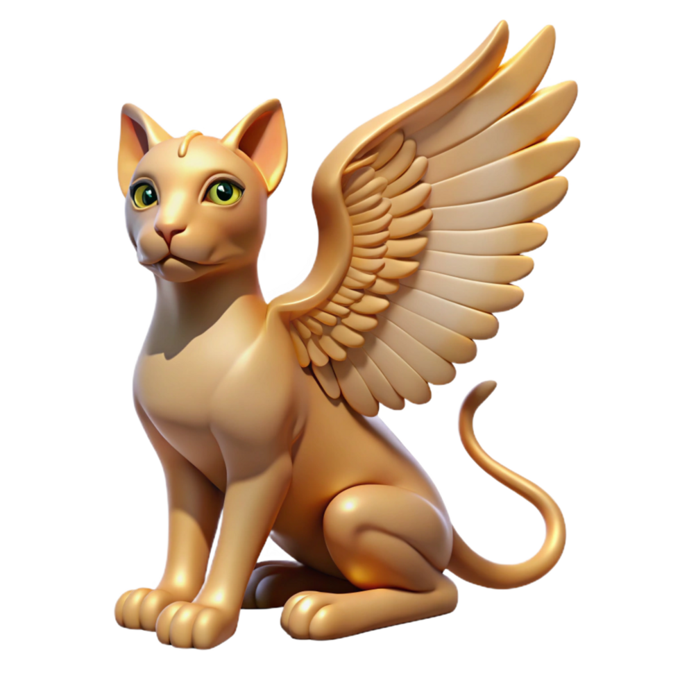 standout industrial A graceful sphinx with wings, NO BACKGROUND with Transparent Background. elite png