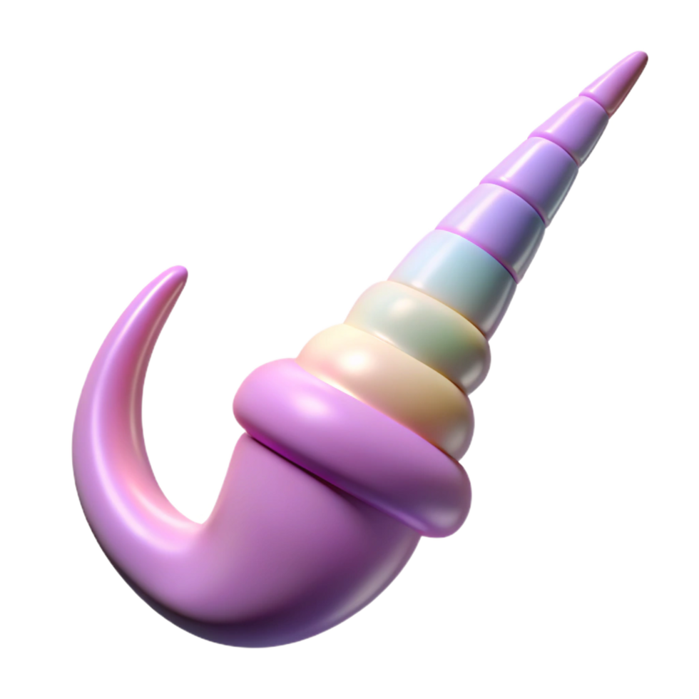 elegant harmonious rustic A graceful unicorn horn, NO BACKGROUND with Transparent Background. ultra HD png