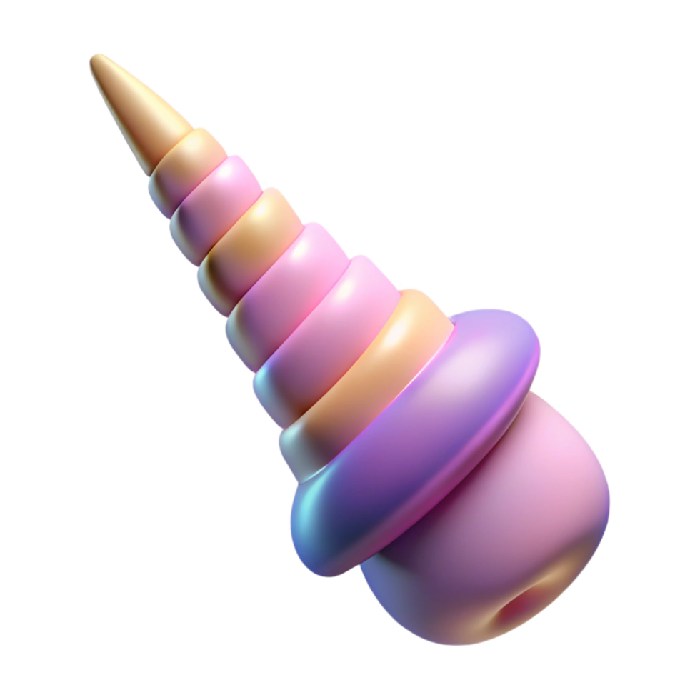 distinctive art deco A graceful unicorn horn, NO BACKGROUND with Transparent Background. top-tier png