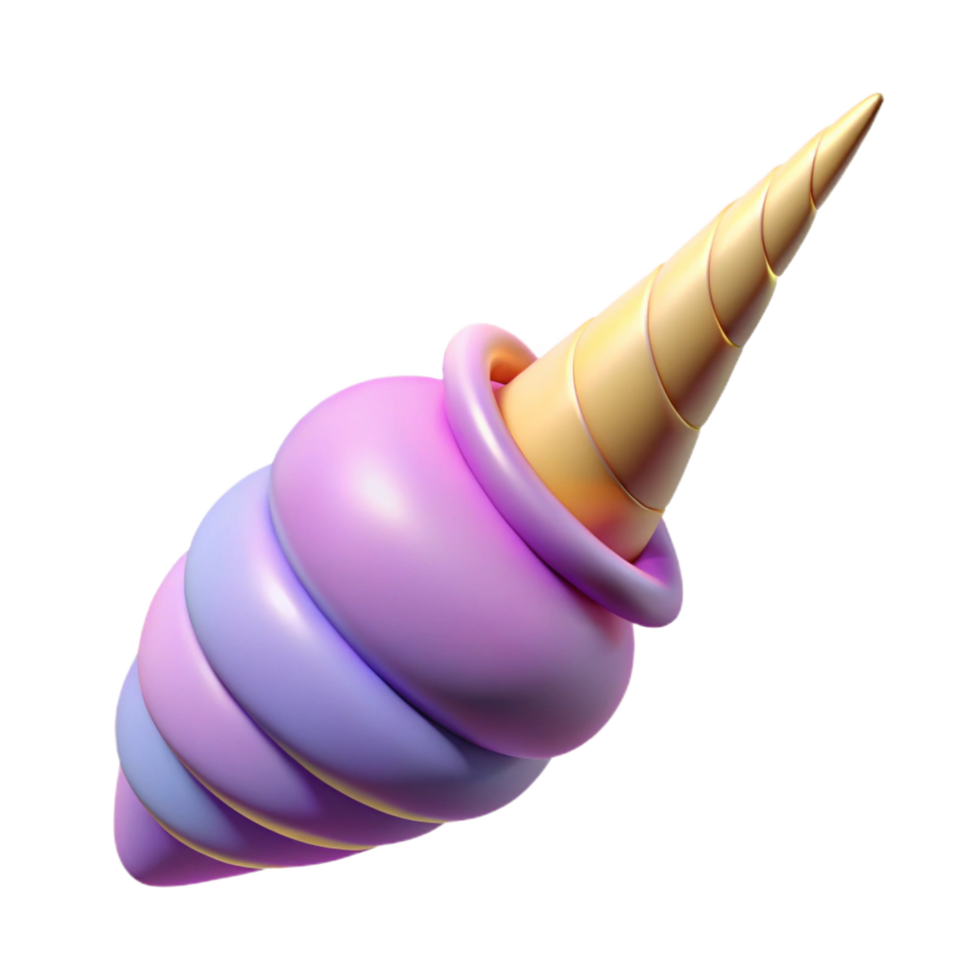 signature organic A graceful unicorn horn, NO BACKGROUND with Transparent Background. flawless png