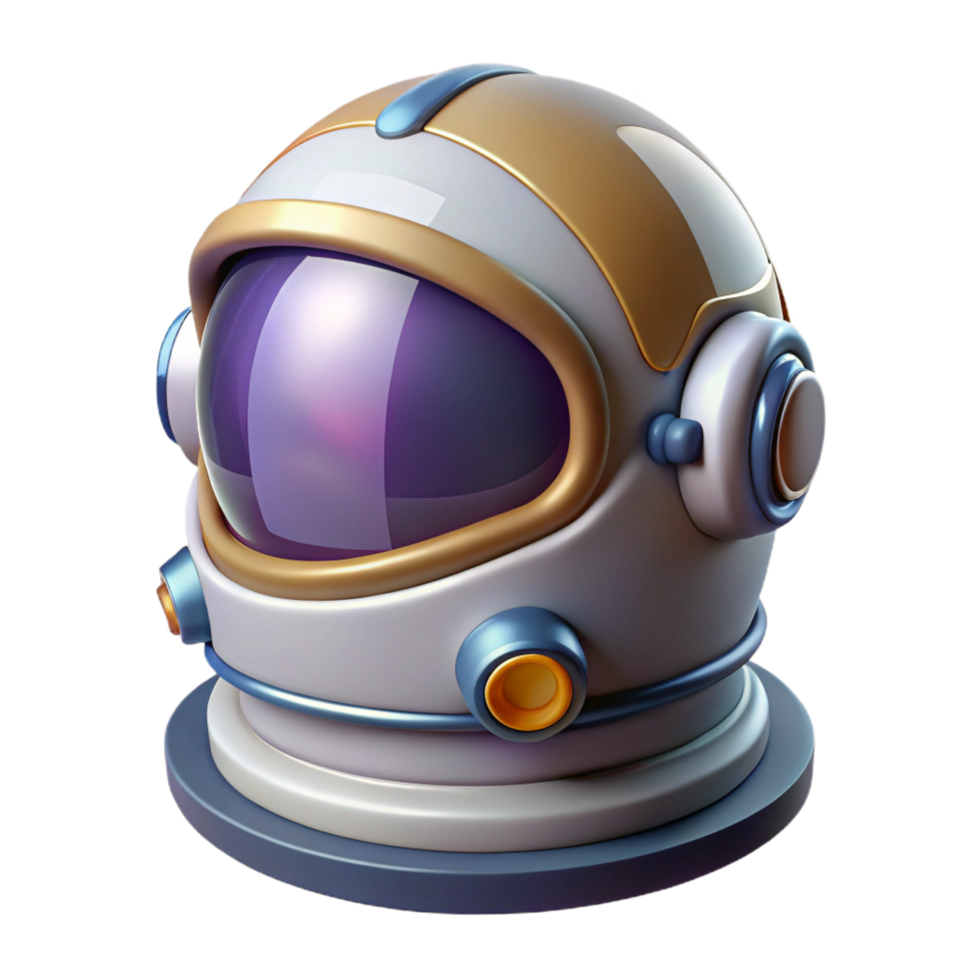 exceptional creative Space helmet, reflective visor, astronaut gear. NO BACKGROUND with Transparent Background. genuine png